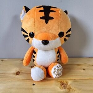 Bellzi Tiger Plush Orange Black‎ White Embroidered Paw Kawaii Stuffed Animal